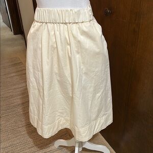 EVERLANE WOMENS TWO POCKRT NOIROHIO VINTAGE CREAM ORGANIC COTTON SKIRT SZ 00